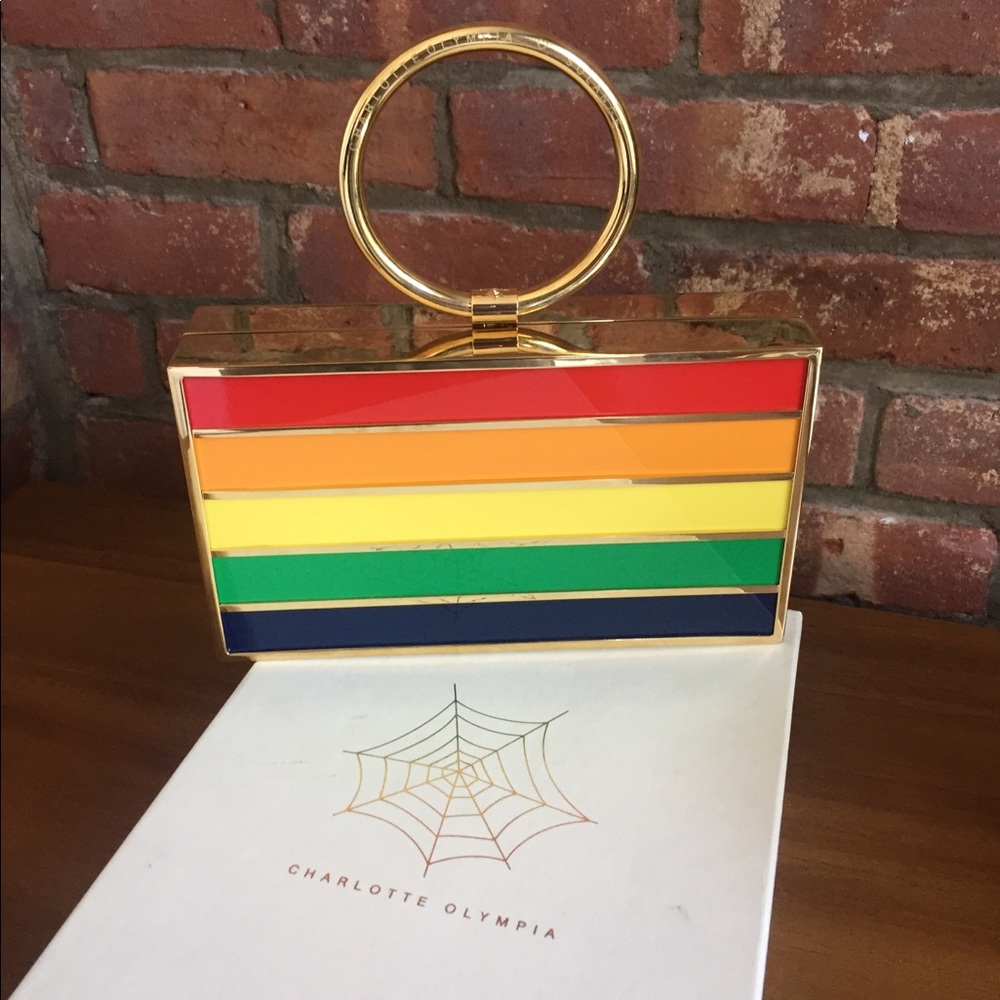 Charlotte Olympia Rainbow Perspex Pandora Clutch